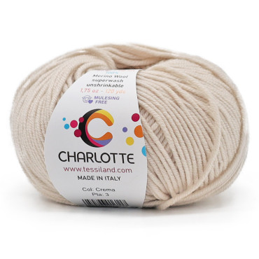 Charlotte lana merina extrafina ovillo 50g Crema