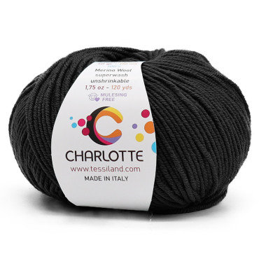 Charlotte laine mérinos extrafine pelote 50g Nero