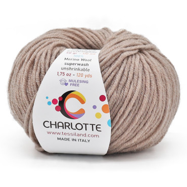 Charlotte lana merina extrafina ovillo 50g Tortora