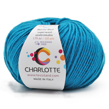 Charlotte lana merina extrafina ovillo 50g Turchese