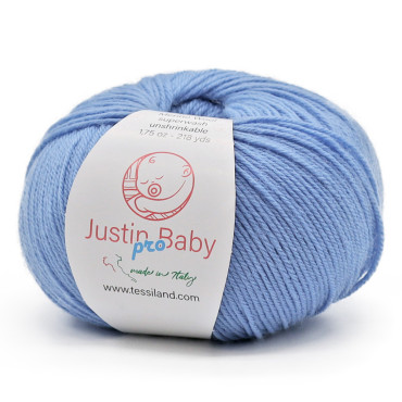 Justin BabyPro lana merinos extrafine gomitolo 50g Azzurro