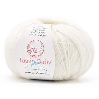 Justin BabyPro extrafine merino wool ball 50g White