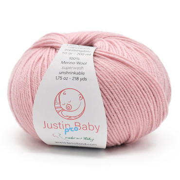 Justin BabyPro lana merinos extrafine gomitolo 50g Cipria
