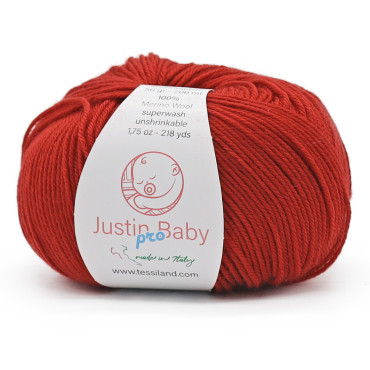 Justin BabyPro lana merinos extrafine gomitolo 50g Cranberry