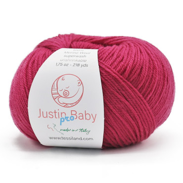 Justin BabyPro lana merinos extrafine gomitolo 50g Fucsia