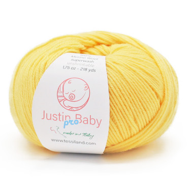 Justin BabyPro lana merinos extrafine gomitolo 50g Giallo