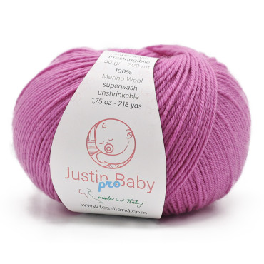 Justin BabyPro lana merinos extrafine gomitolo 50g Magenta