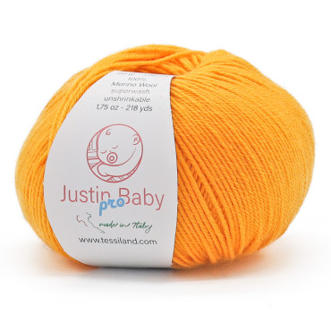 Justin BabyPro lana merinos extrafine gomitolo 50g Mandarino