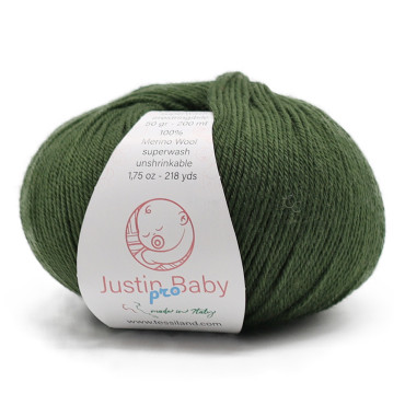 Justin BabyPro lana merinos extrafine gomitolo 50g Muschio