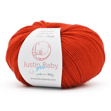 Justin BabyPro lana merinos extrafine gomitolo 50g Rosso