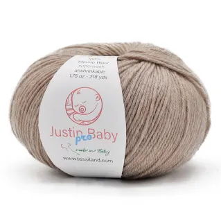 Justin BabyPro laine mérinos extrafine pelote 50g Tortora