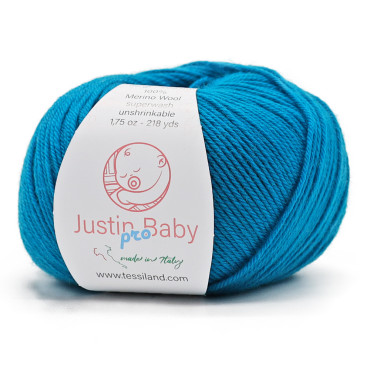 Justin BabyPro lana merinos extrafine gomitolo 50g Turchese