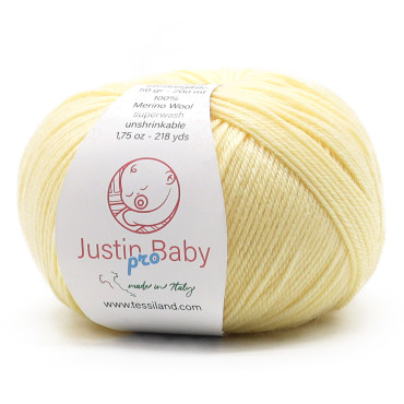 Justin BabyPro lana merinos extrafine gomitolo 50g Vaniglia