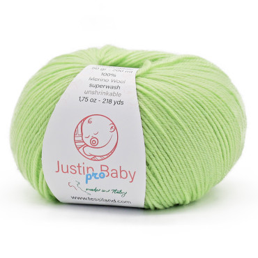 Justin BabyPro lana merinos extrafine gomitolo 50g Verde acqua