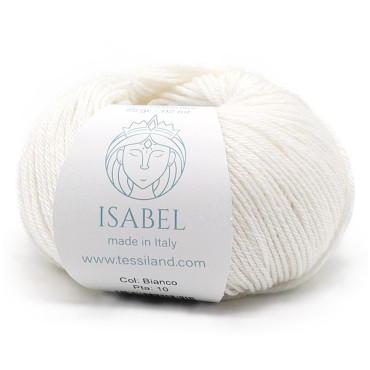 Isabel lana seta cashmere gomitolo 25g Bianco