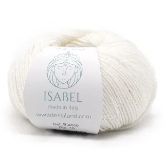 Isabel wool silk cashmere yarn ball 25g White