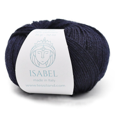 Isabel lana seta cashmere gomitolo 25g Blu
