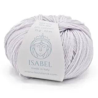 Isabel wool silk cashmere yarn ball 25g Ghiaccio