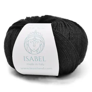 Isabel wool silk cashmere yarn ball 25g Black
