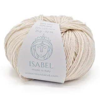 Isabel lana seda cashmere ovillo 25g Panna