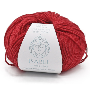 Isabel lana seta cashmere gomitolo 25g Rosso