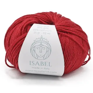 Isabel wool silk cashmere yarn ball 25g Red