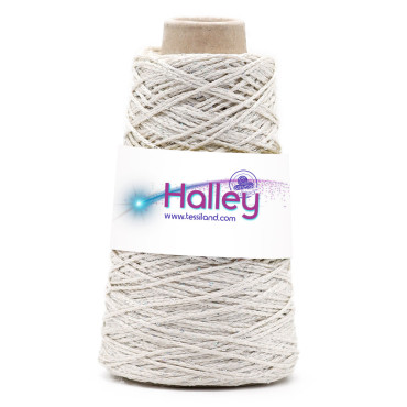 Thai Halley cordino per borse con paillettes 200g Bianco