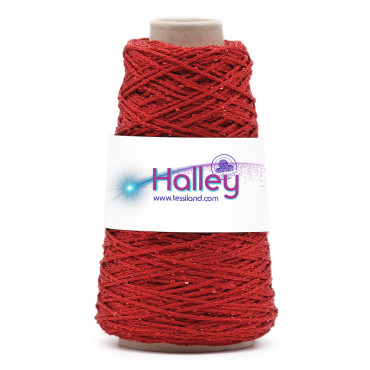 Thai Halley cordino per borse con paillettes 200g Rosso