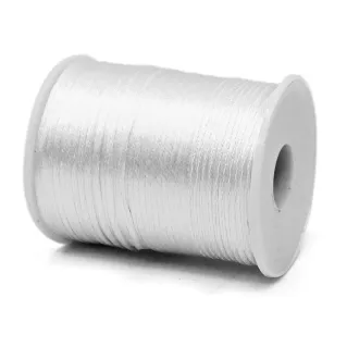 Glossy Rat Tail Cord on Cone for Handmade Projects 100mt White