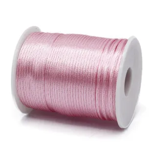 Glossy Rat Tail Cord on Cone for Handmade Projects 100mt Pink