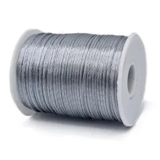 Glossy Rat Tail Cord on Cone for Handmade Projects 100mt Silver