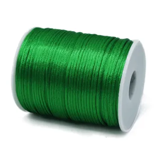 Glossy Rat Tail Cord on Cone for Handmade Projects 100mt Green