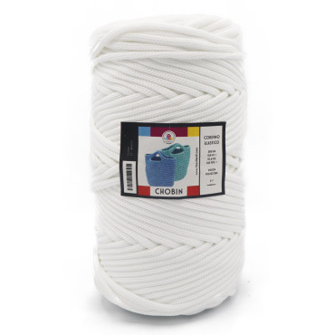 Chobin cordino elastico circolare per borse 300g Bianco