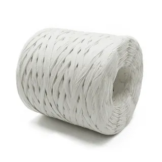 Rafia natural para bolsos y bomboniere de ganchillo 200g Blanco