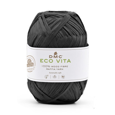 Rafia ECOVITA in fibra di legno per borse e accessori 50g Nero