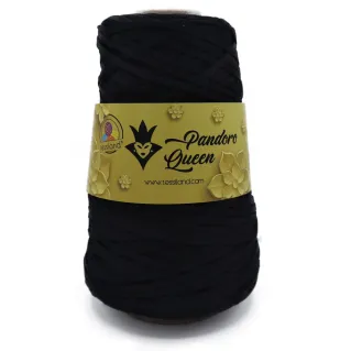 Pandoro Queen Trapillo tubular brillante efecto seda 200g Nero