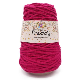 Freddy cordón lanoso circular para bolsos y macramé 200g Fucsia