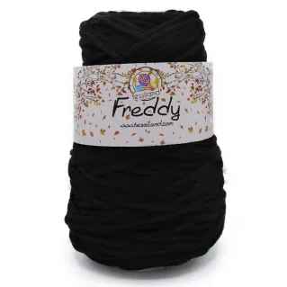 Freddy cordón lanoso circular para bolsos y macramé 200g Negro