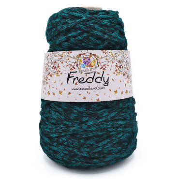 Freddy cordino lanato circolare per borse e macramè 200g Nero petrolio