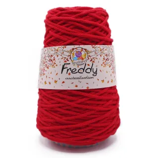 Freddy cordón lanoso circular para bolsos y macramé 200g Rojo