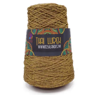 Thai Lurex Originale cordón con lurex para bolsos 200g Beige oro
