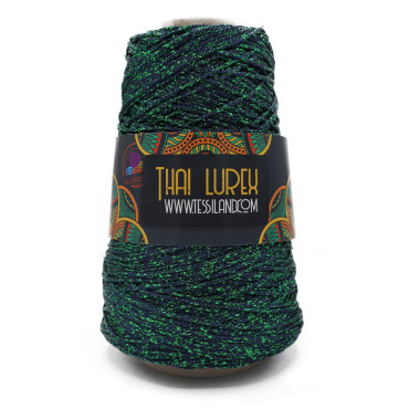 Thai Lurex Originale cordino con lurex per borse 200g Blu smeraldo