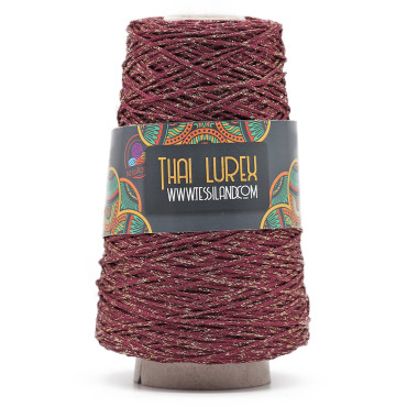 Thai Lurex Originale cordino con lurex per borse 200g Bordeaux oro