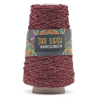 Thai Lurex Originale cordon avec lurex pour sacs 200g Bordeaux oro