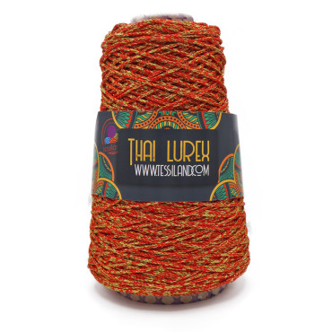 Thai Lurex Originale cordino con lurex per borse 200g Chili oro