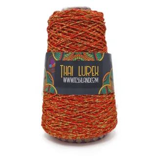 Thai Lurex Originale cordón con lurex para bolsos 200g Chili oro