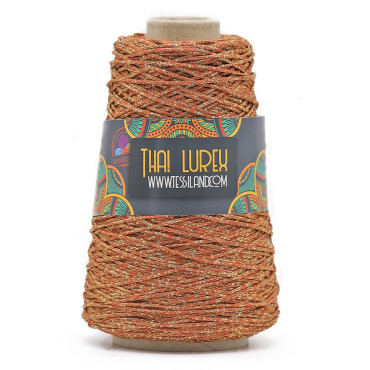 Thai Lurex Originale cordino con lurex per borse 200g Mattone oro