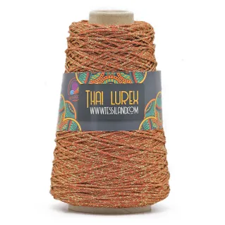 Thai Lurex Originale cordon avec lurex pour sacs 200g Mattone oro