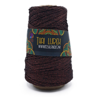 Thai Lurex Originale cordino con lurex per borse 200g Nero bronzo