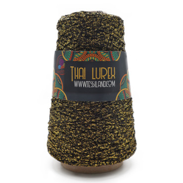 Thai Lurex Originale cordino con lurex per borse 200g Nero oro